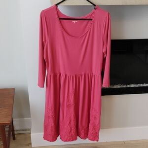 Garnet Hill Empire Waist 3/4 Sleeve Women's Dress Size Large